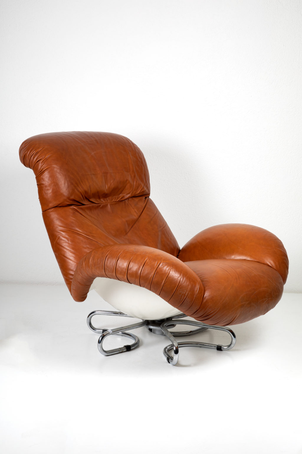 Pair of Leather Armchairs by Bruno Gecchelin for Busnelli, 1961